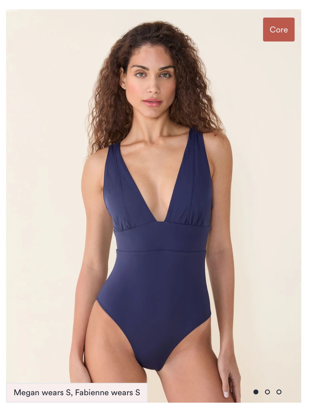 Andie Deep V One-Piece Swimsuit in Navy
